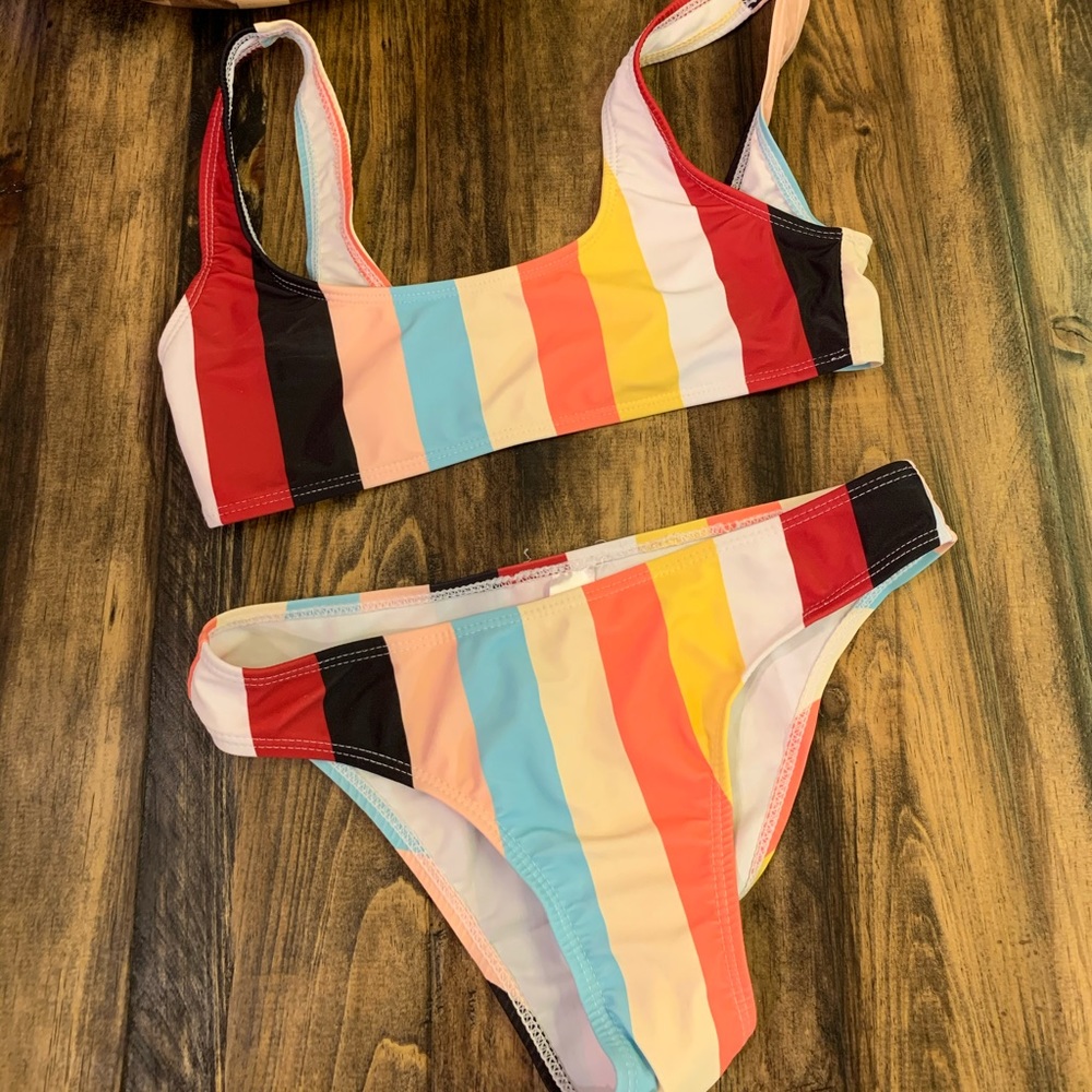NWOT striped bikini set